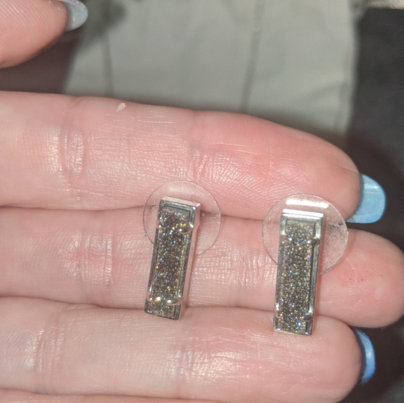 KS Necklace Earrings Set in Multi Drusy/ Silver - Picture 5 of 9